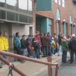 Some of those lined up an hour before the doors opened